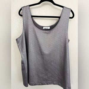 Silver Metallic Tank by Avenue size 22/24